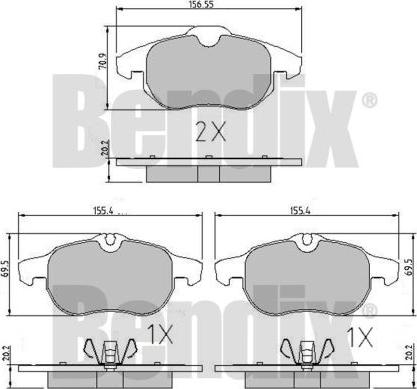 BENDIX 510393 - Bremsbelagsatz, Scheibenbremse alexcarstop-ersatzteile.com