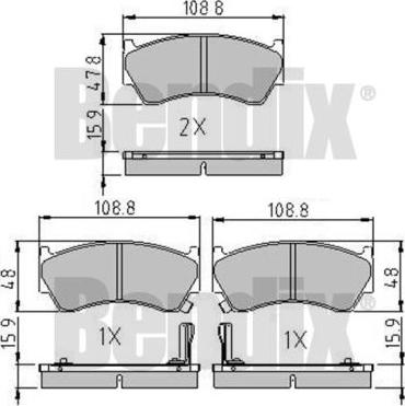 BENDIX 510301 - Bremsbelagsatz, Scheibenbremse alexcarstop-ersatzteile.com