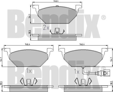 BENDIX 510383 - Bremsbelagsatz, Scheibenbremse alexcarstop-ersatzteile.com