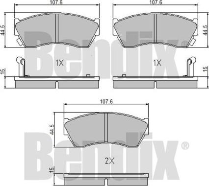 BENDIX 510252 - Bremsbelagsatz, Scheibenbremse alexcarstop-ersatzteile.com