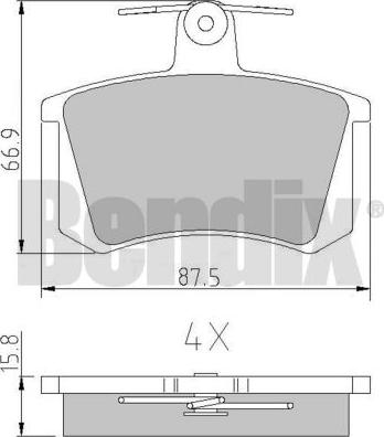 BENDIX 510265 - Bremsbelagsatz, Scheibenbremse alexcarstop-ersatzteile.com