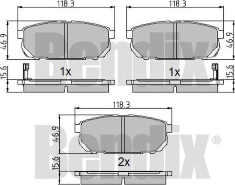 BENDIX 510220 - Bremsbelagsatz, Scheibenbremse alexcarstop-ersatzteile.com