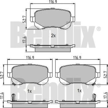 BENDIX 510758 - Bremsbelagsatz, Scheibenbremse alexcarstop-ersatzteile.com