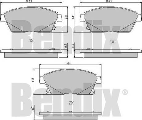 BENDIX 510760 - Bremsbelagsatz, Scheibenbremse alexcarstop-ersatzteile.com