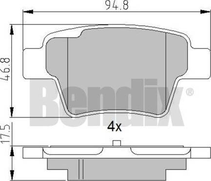 BENDIX 510763 - Bremsbelagsatz, Scheibenbremse alexcarstop-ersatzteile.com