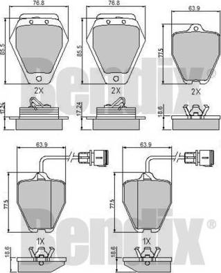 BENDIX 510762 - Bremsbelagsatz, Scheibenbremse alexcarstop-ersatzteile.com