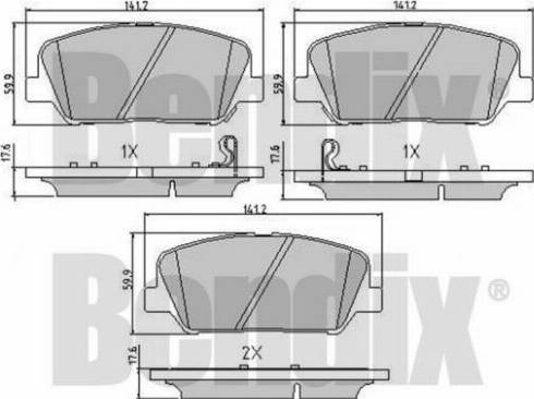 BENDIX 510788 - Bremsbelagsatz, Scheibenbremse alexcarstop-ersatzteile.com