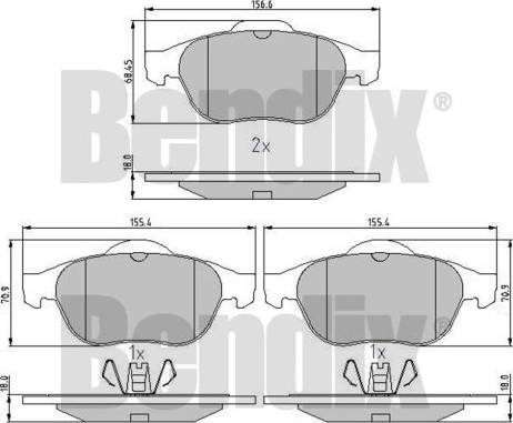 BENDIX 510770 - Bremsbelagsatz, Scheibenbremse alexcarstop-ersatzteile.com