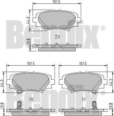 BENDIX 511165 - Bremsbelagsatz, Scheibenbremse alexcarstop-ersatzteile.com