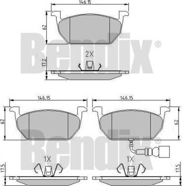 BENDIX 511201 - Bremsbelagsatz, Scheibenbremse alexcarstop-ersatzteile.com