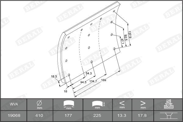 Beral 1906818300016278 - Bremsbelagsatz, Trommelbremse alexcarstop-ersatzteile.com