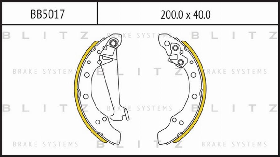 Blitz BB5017 - Bremsbackensatz alexcarstop-ersatzteile.com