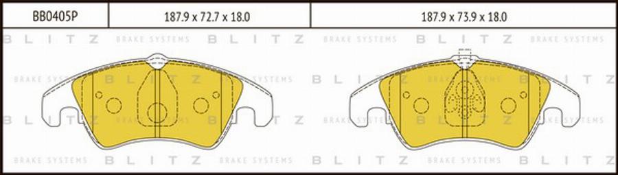 Blitz BB0405P - Bremsbelagsatz, Scheibenbremse alexcarstop-ersatzteile.com