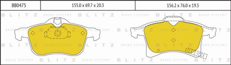 Blitz BB0475 - Bremsbelagsatz, Scheibenbremse alexcarstop-ersatzteile.com