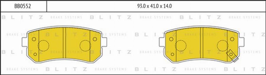 Blitz BB0552 - Bremsbelagsatz, Scheibenbremse alexcarstop-ersatzteile.com