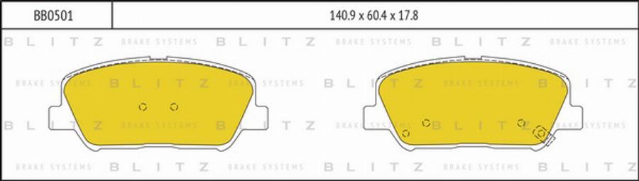 Blitz BB0501 - Bremsbelagsatz, Scheibenbremse alexcarstop-ersatzteile.com