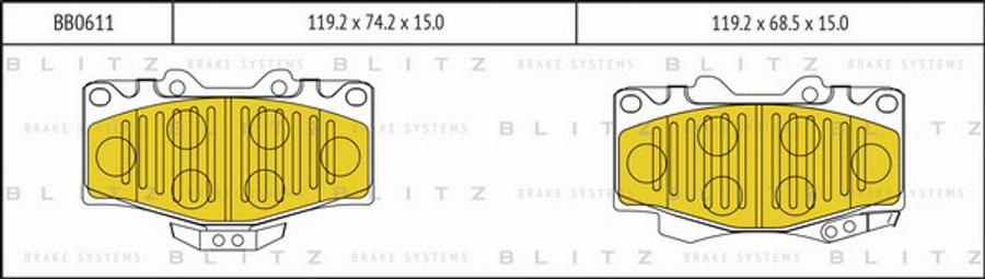 Blitz BB0611 - Bremsbelagsatz, Scheibenbremse alexcarstop-ersatzteile.com