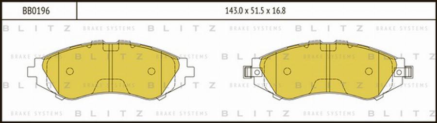 Blitz BB0196 - Bremsbelagsatz, Scheibenbremse alexcarstop-ersatzteile.com