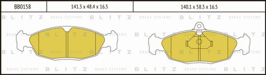 Blitz BB0158 - Bremsbelagsatz, Scheibenbremse alexcarstop-ersatzteile.com