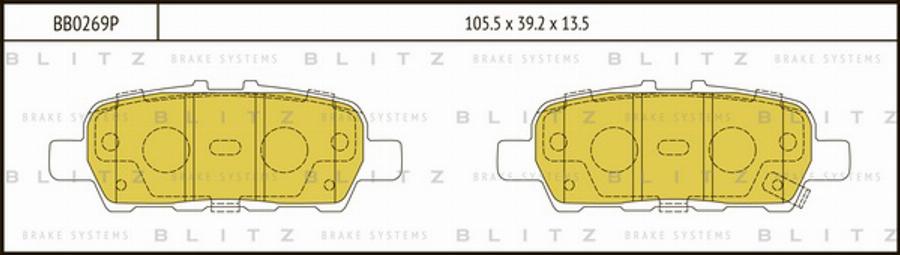 Blitz BB0269P - Bremsbelagsatz, Scheibenbremse alexcarstop-ersatzteile.com