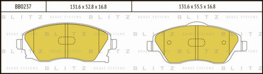 Blitz BB0237 - Bremsbelagsatz, Scheibenbremse alexcarstop-ersatzteile.com