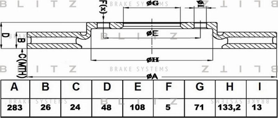 Blitz BS0422 - Bremsscheibe alexcarstop-ersatzteile.com