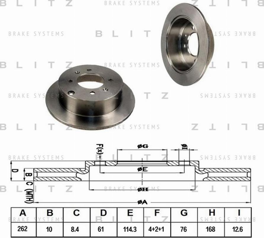 Blitz BS0190 - Bremsscheibe alexcarstop-ersatzteile.com