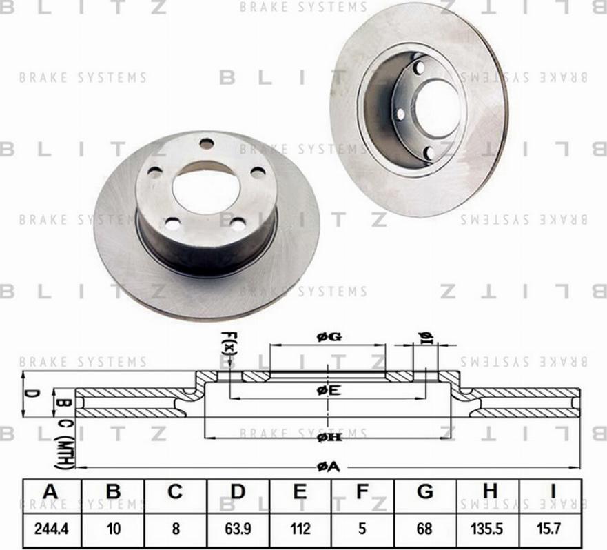 Blitz BS0106 - Bremsscheibe alexcarstop-ersatzteile.com