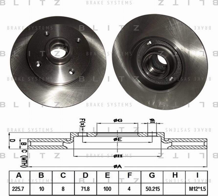 Blitz BS0114 - Bremsscheibe alexcarstop-ersatzteile.com