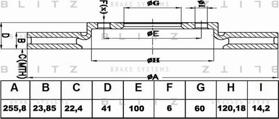 Blitz BS0112 - Bremsscheibe alexcarstop-ersatzteile.com