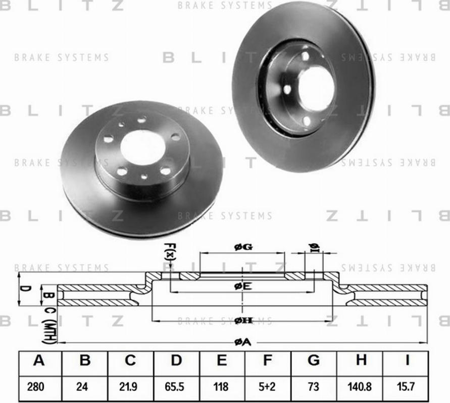 Blitz BS0120 - Bremsscheibe alexcarstop-ersatzteile.com