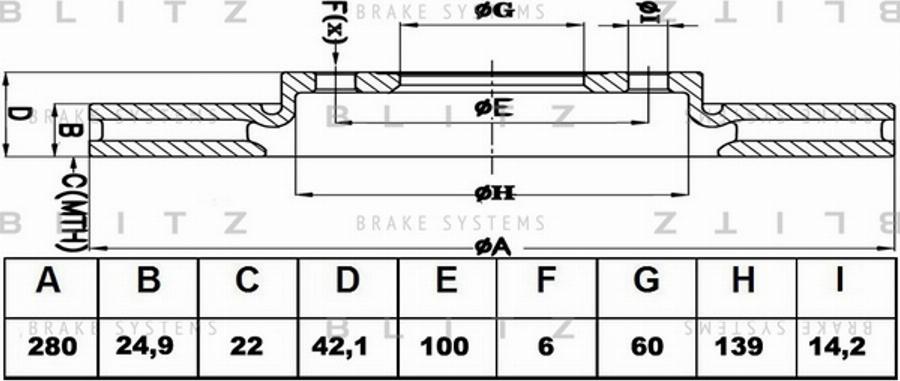 Blitz BS0178 - Bremsscheibe alexcarstop-ersatzteile.com