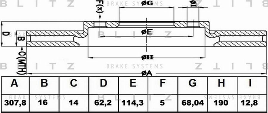 Blitz BS0307 - Bremsscheibe alexcarstop-ersatzteile.com