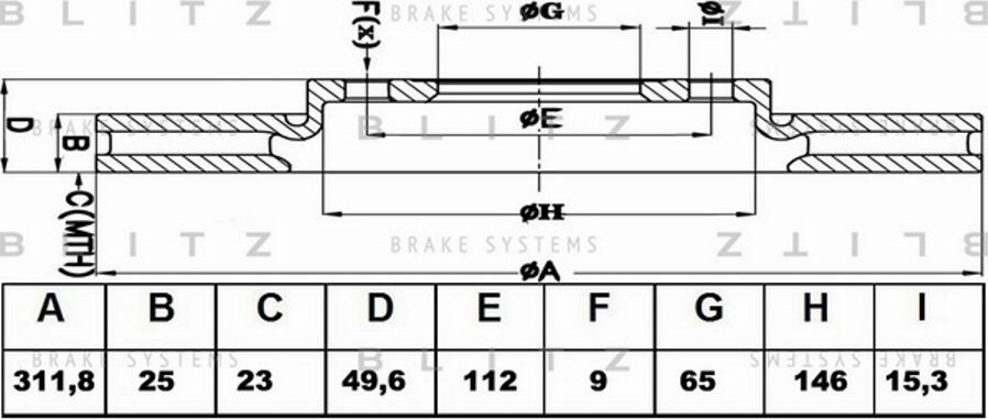 Blitz BS0339 - Bremsscheibe alexcarstop-ersatzteile.com