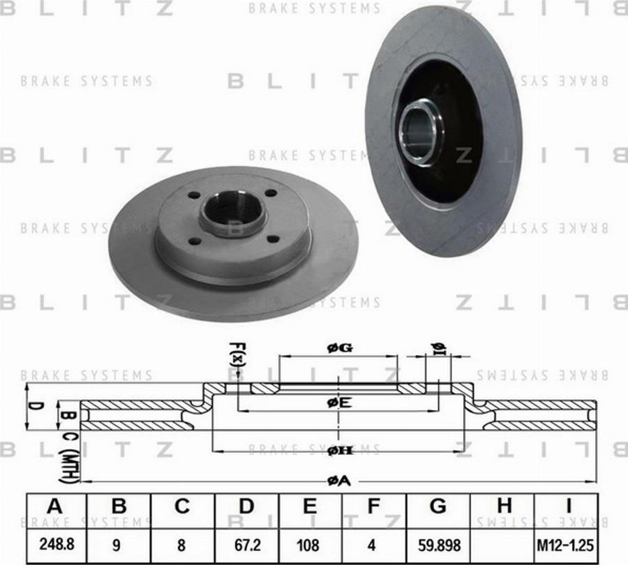 Blitz BS0216 - Bremsscheibe alexcarstop-ersatzteile.com