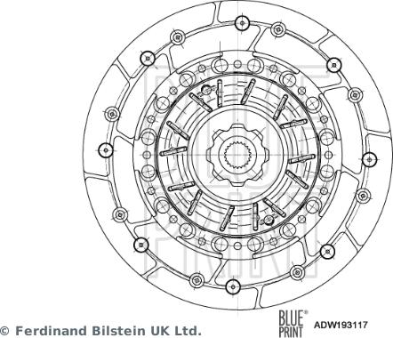 Blue Print ADW193117 - Kupplungsscheibe alexcarstop-ersatzteile.com