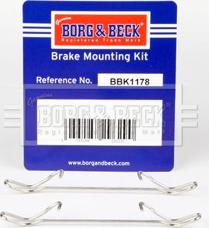 Borg & Beck BBK1178 - Zubehörsatz, Scheibenbremsbelag alexcarstop-ersatzteile.com