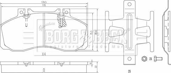 Borg & Beck BBP33034 - Bremsbelagsatz, Scheibenbremse alexcarstop-ersatzteile.com