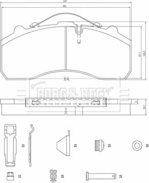 Borg & Beck BBP32997HD - Bremsbelagsatz, Scheibenbremse alexcarstop-ersatzteile.com