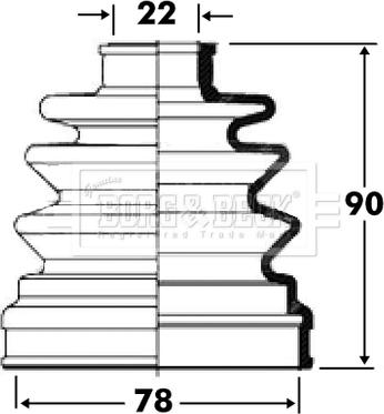 Borg & Beck BCB2809 - Faltenbalg, Antriebswelle alexcarstop-ersatzteile.com