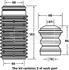 Borg & Beck BPK7014 - Staubschutzsatz, Stoßdämpfer alexcarstop-ersatzteile.com