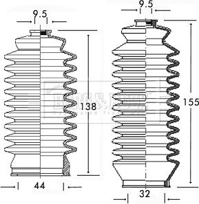 Borg & Beck BSG3107 - Faltenbalgsatz, Lenkung alexcarstop-ersatzteile.com