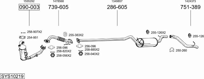 Bosal SYS10219 - Abgasanlage alexcarstop-ersatzteile.com