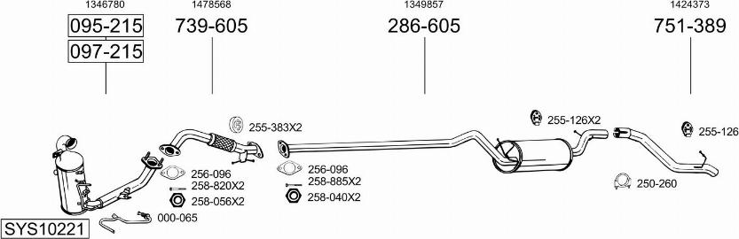 Bosal SYS10221 - Abgasanlage alexcarstop-ersatzteile.com