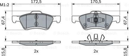 BOSCH 0 986 494 960 - Bremsbelagsatz, Scheibenbremse alexcarstop-ersatzteile.com