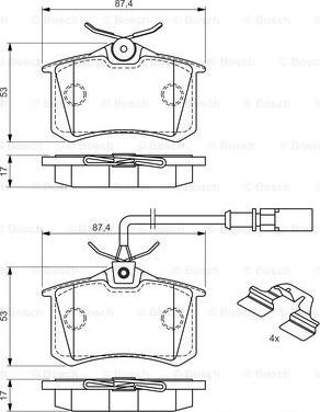 BOSCH 0 986 494 599 - Bremsbelagsatz, Scheibenbremse alexcarstop-ersatzteile.com