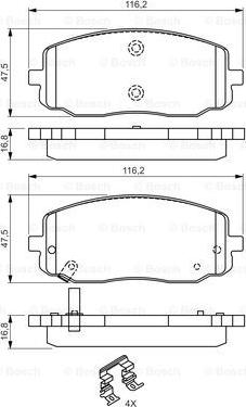 BOSCH 0 986 494 594 - Bremsbelagsatz, Scheibenbremse alexcarstop-ersatzteile.com