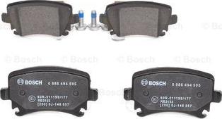 BOSCH 0 986 494 595 - Bremsbelagsatz, Scheibenbremse alexcarstop-ersatzteile.com