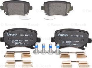 BOSCH 0 986 494 595 - Bremsbelagsatz, Scheibenbremse alexcarstop-ersatzteile.com