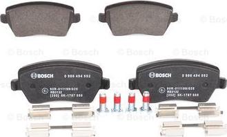 BOSCH 0 986 494 592 - Bremsbelagsatz, Scheibenbremse alexcarstop-ersatzteile.com